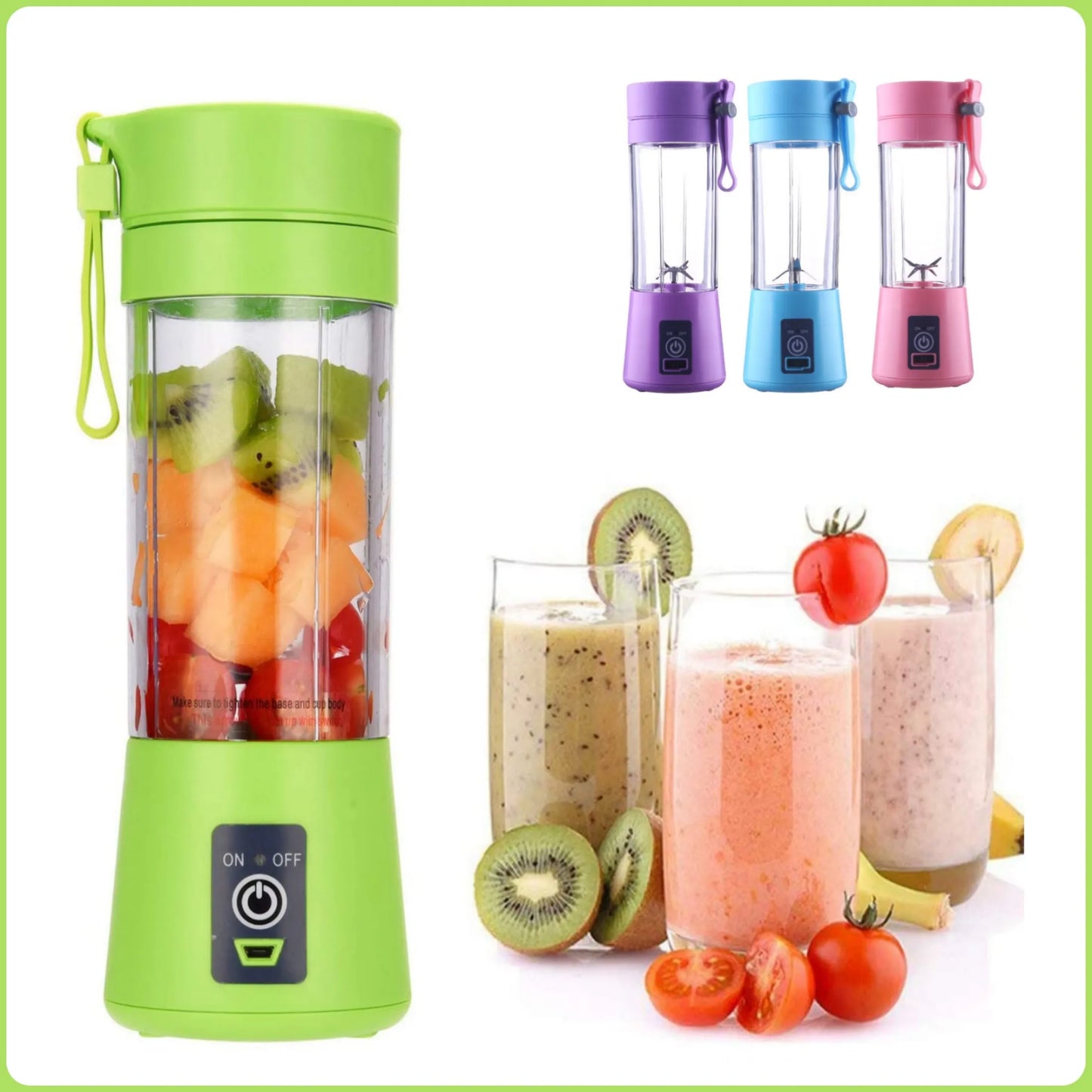 6 Blades Mini Usb Rechargeable Juicer